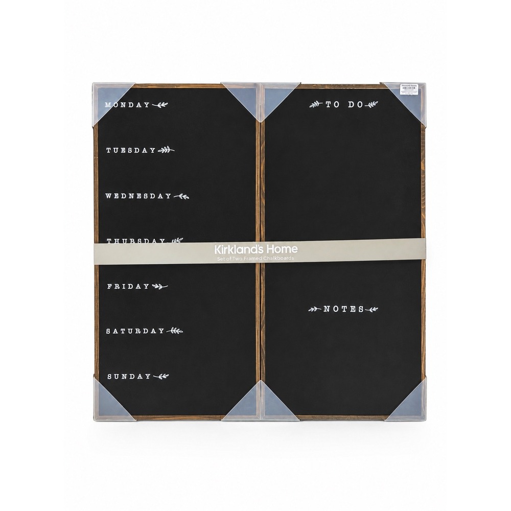 Kirklands Home Set of 2 Framed Chalkboards Weekly Calendar To Do Notes